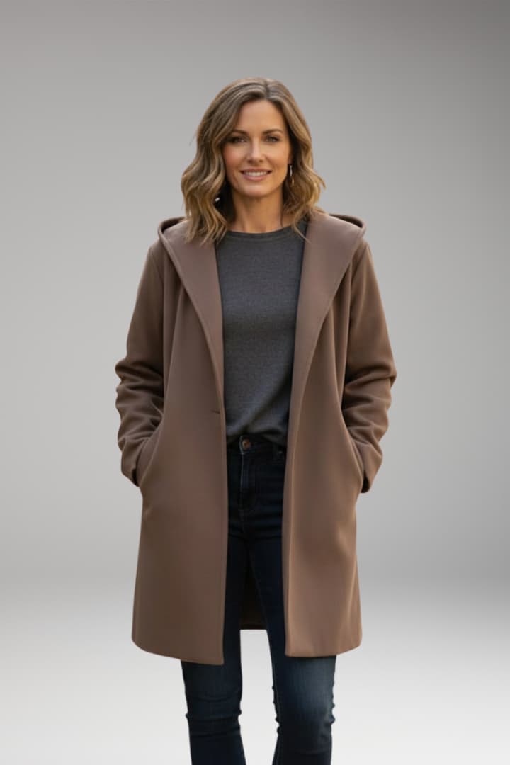 Women's Oversized Coat Wide Lapel Hidden Closure