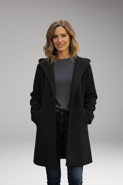 Women's Oversized Coat Wide Lapel Hidden Closure