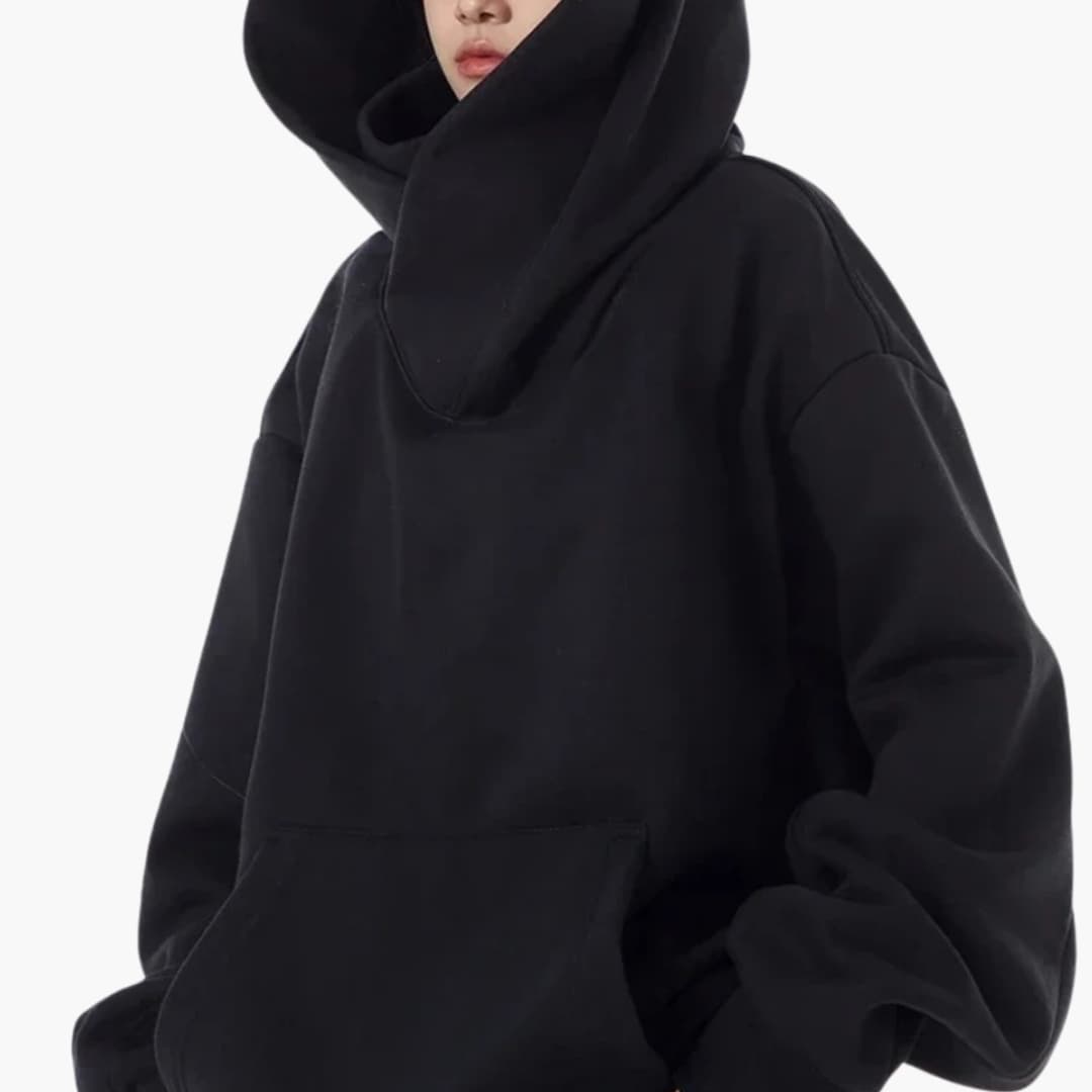Women's Oversized High-Neck Hoodie With Front Pocket