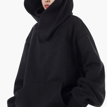 Women's Oversized High-Neck Hoodie With Front Pocket