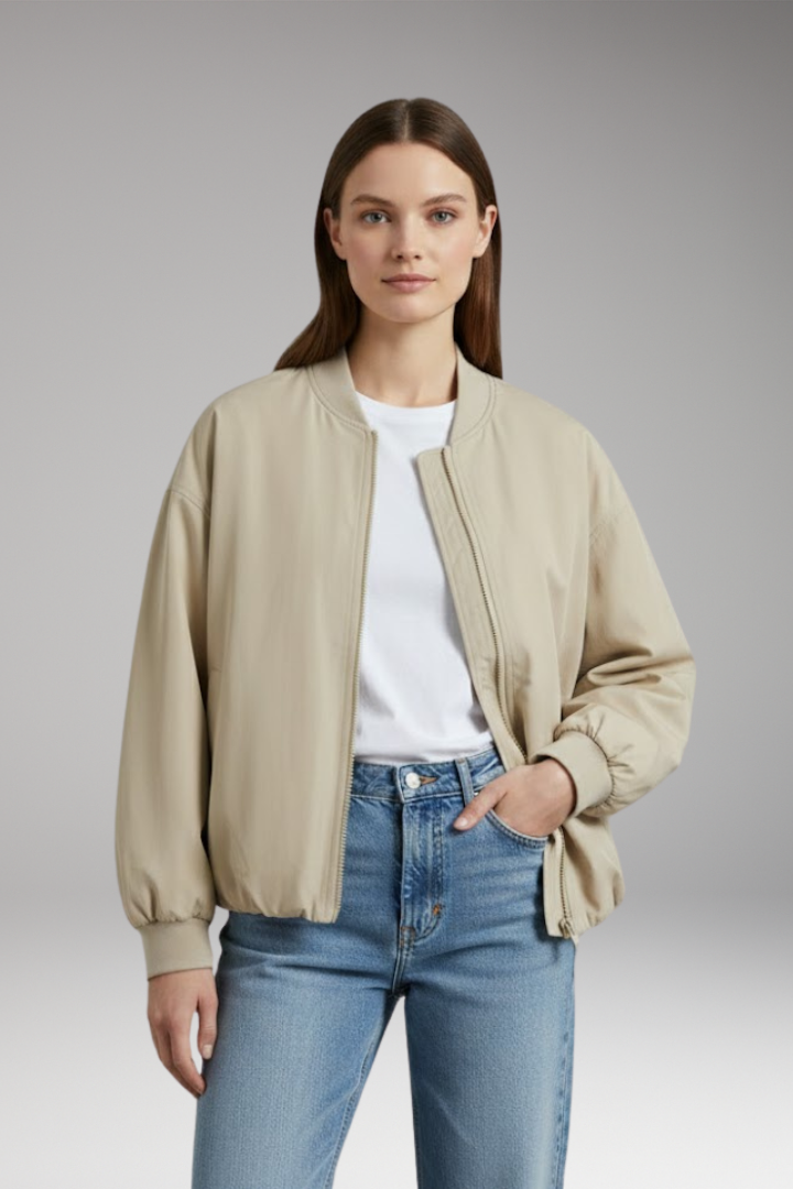 Women's Oversized Zipper Jacket Long Sleeves