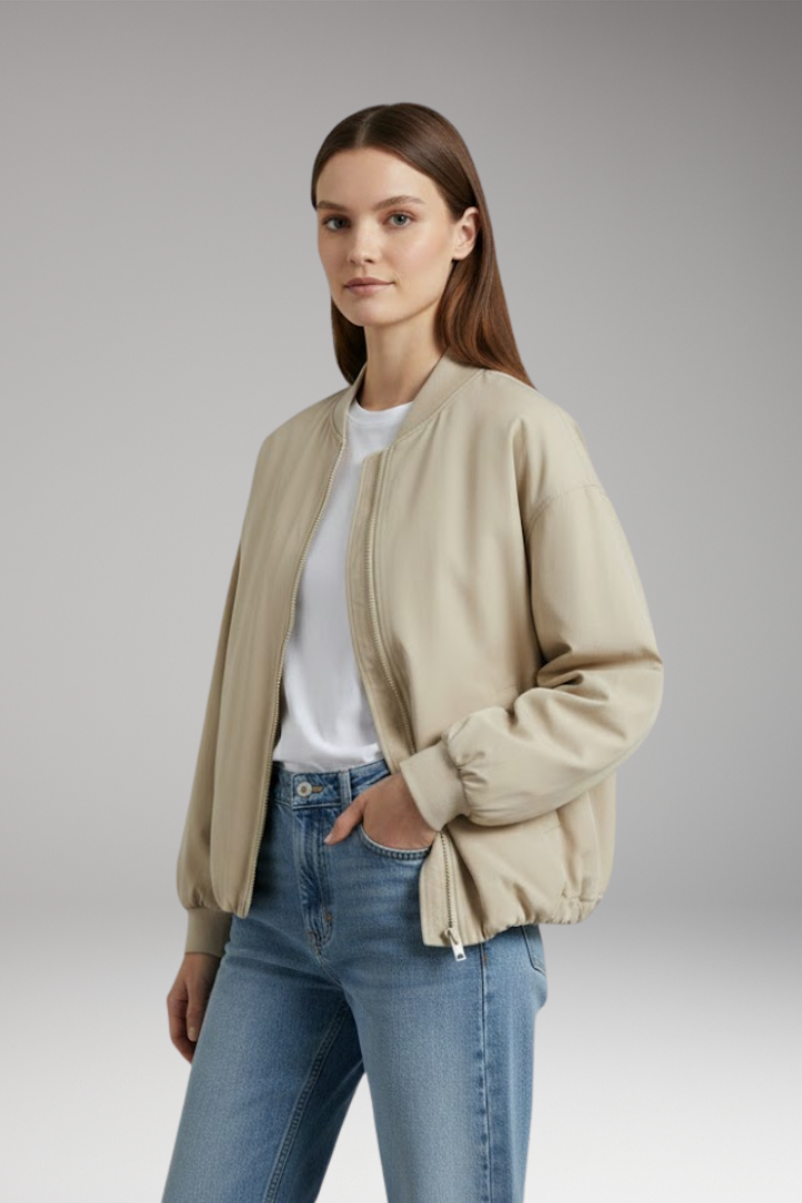 Women's Oversized Zipper Jacket Long Sleeves