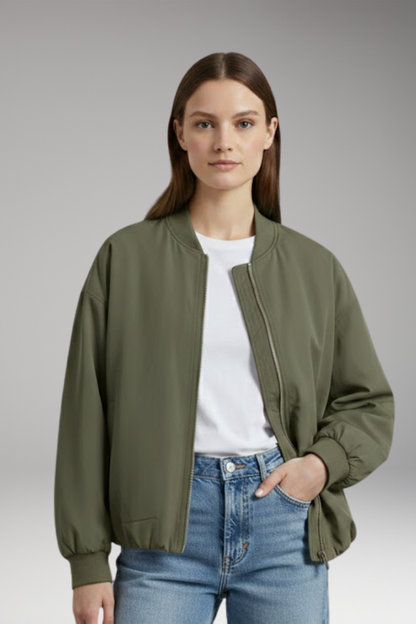Women's Oversized Zipper Jacket Long Sleeves