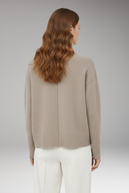 Women's Oversized High Neck Sweater Ribbed Finish