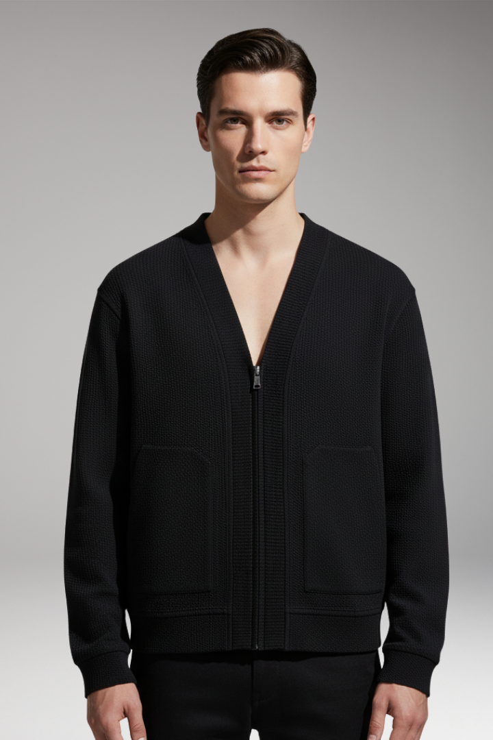 Men's Oversized Zip Cardigan Deep Pockets