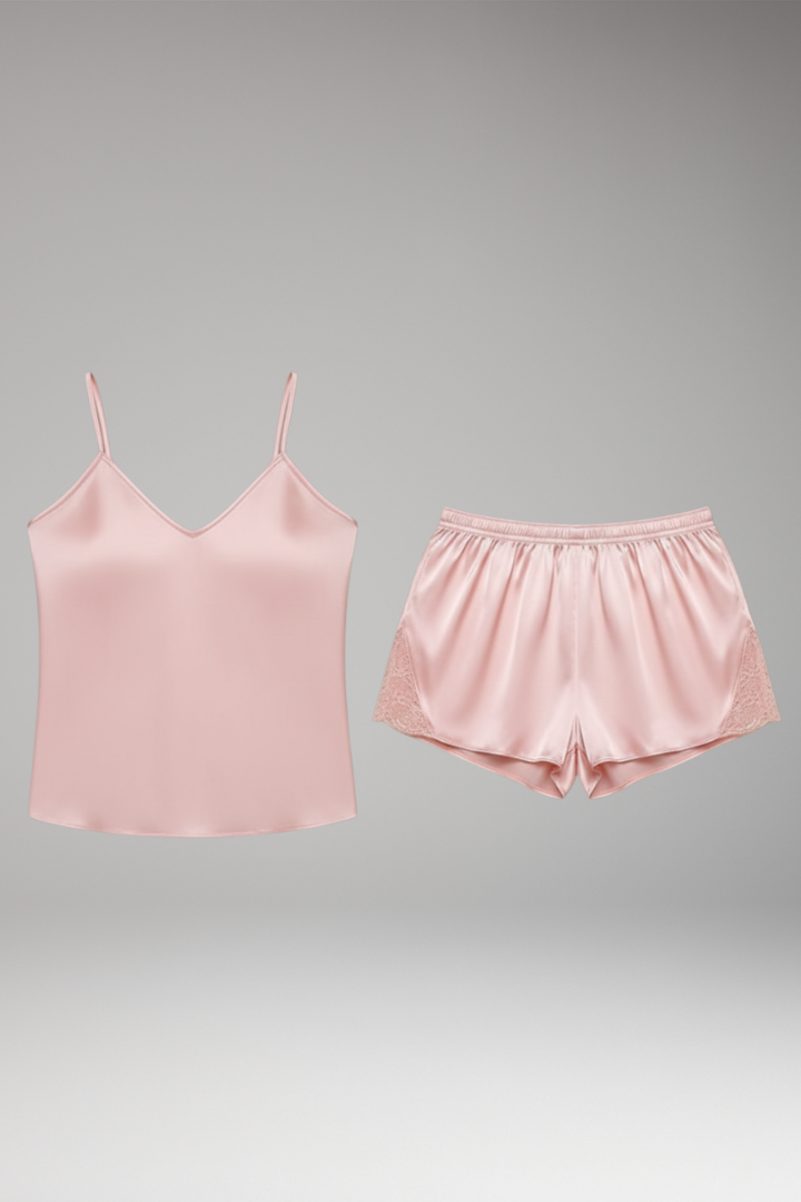 Women's Satin Pajama Set Camisole - VibreMode