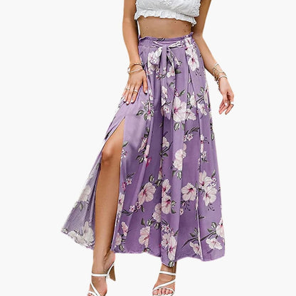 Women's Palazzo Pants Elastic Waist Floral