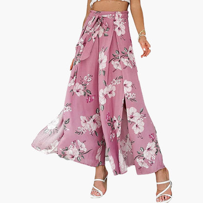 Women's Palazzo Pants Elastic Waist Floral