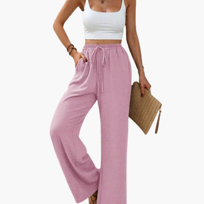 Women's Palazzo Pants Elastic Waistband - VibreMode