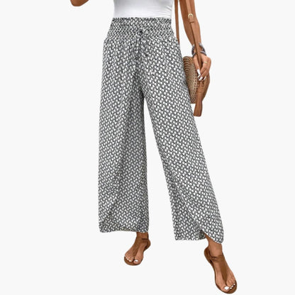 Women's Printed Palazzo Pants Elastic Waistband