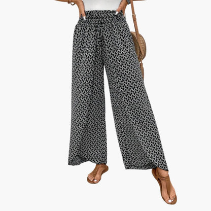 Women's Printed Palazzo Pants Elastic Waistband