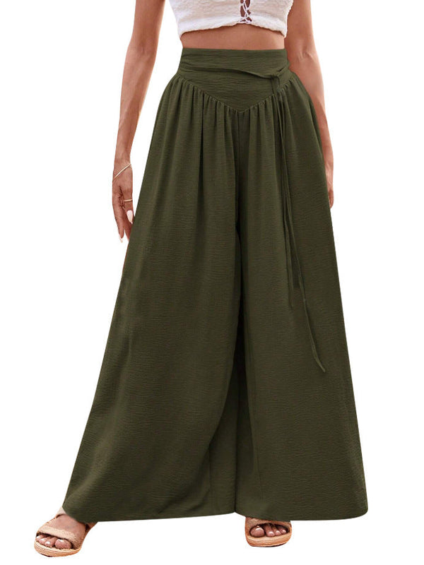 Women's High Waist Palazzo Pants Casual Cotton - VibreMode