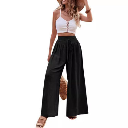 Women's High Waist Palazzo Pants Casual Cotton
