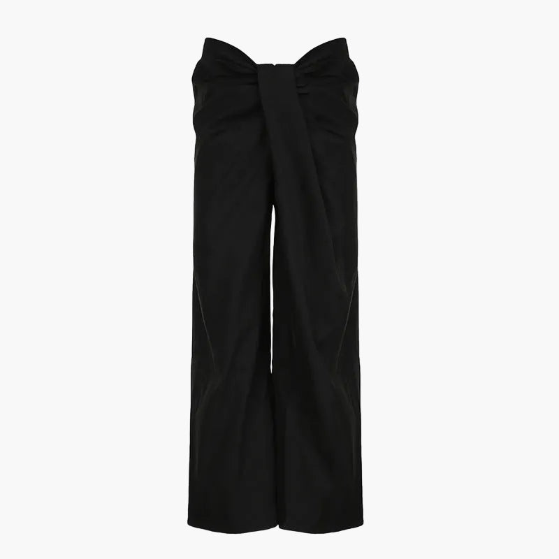 Women's High Waist Palazzo Pants with Front Pleats