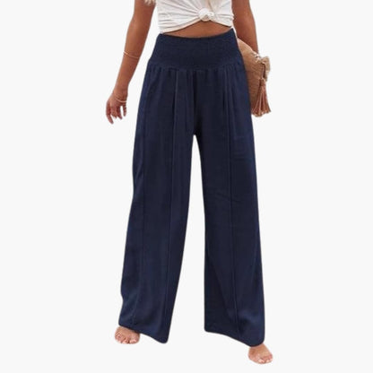 Women's High Waist Palazzo Pants Pleated Front - VibreMode