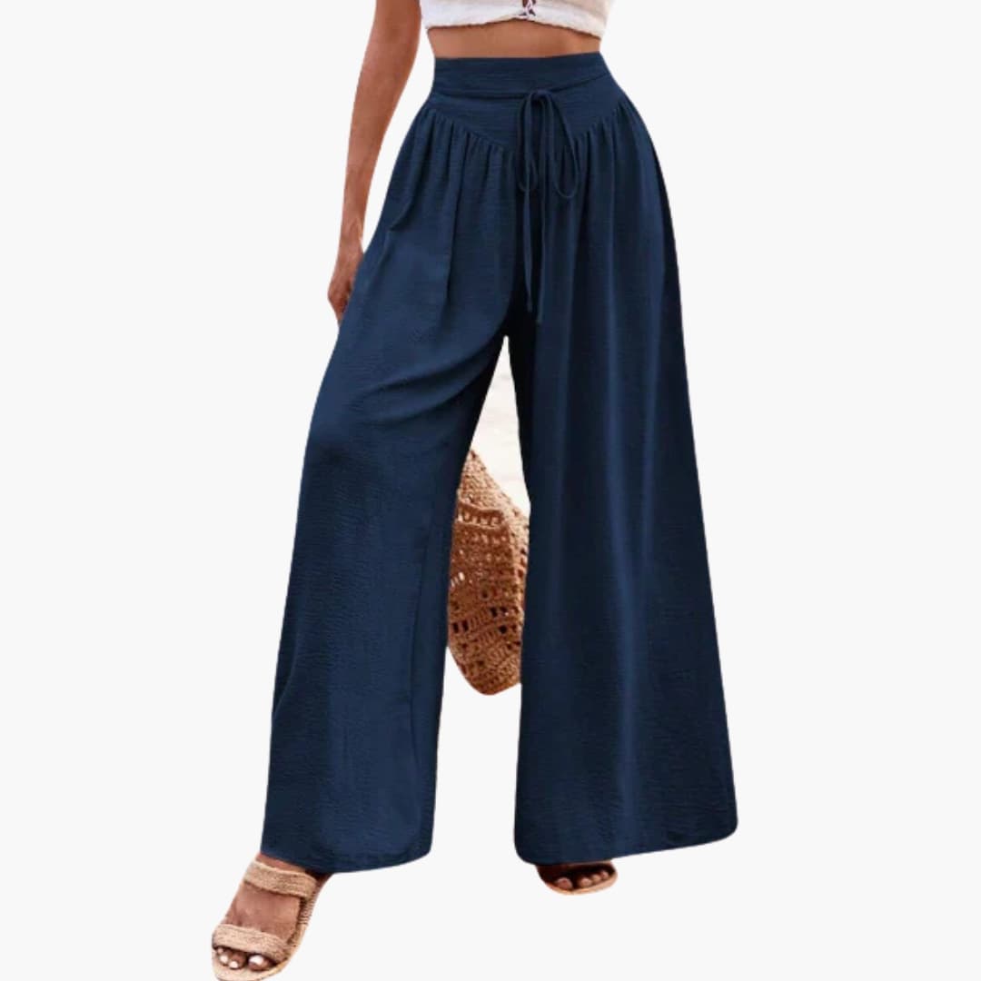 Women's Palazzo Pants Elastic Waist Floral Print