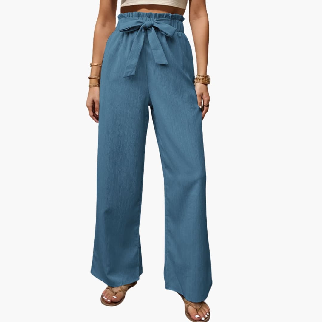 Women's Printed Palazzo Pants Stretch Waist - VibreMode