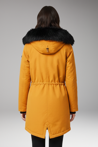 Women's Hooded Parka Jacket Button Front