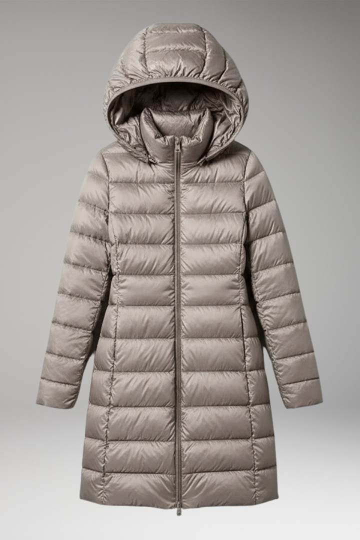 Women's Hooded Parka Jacket Front Zip Closure - VibreMode