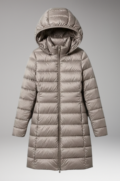 Women's Hooded Parka Jacket Front Zip Closure - VibreMode