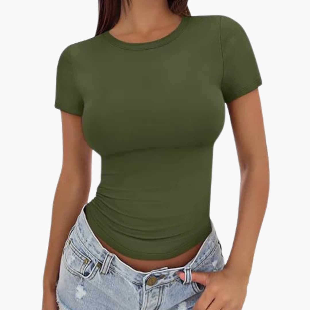 Women's Round Neck T-Shirt Regular Fit Cotton