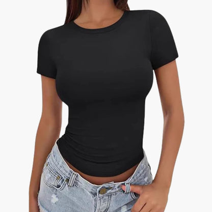 Women's Round Neck T-Shirt Regular Fit Cotton - VibreMode