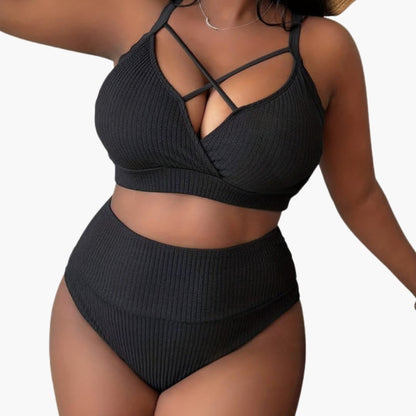 Women's Plus Size High Waisted Bikini Set - VibreMode