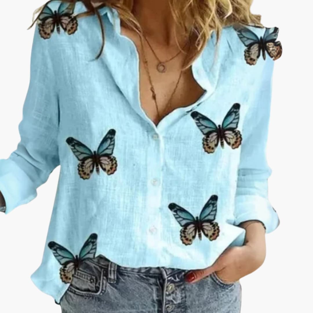 Women's Long Sleeve Blouse Polka Dot Woven