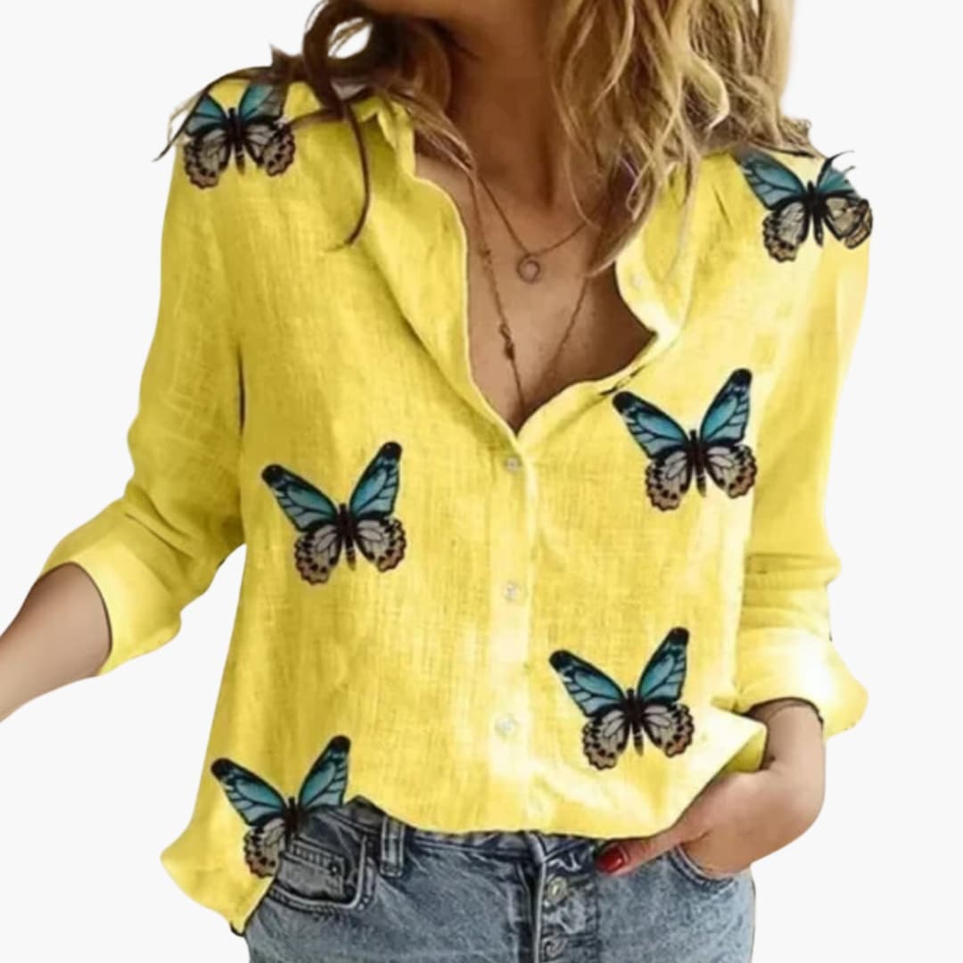 Women's Long Sleeve Blouse Polka Dot Woven
