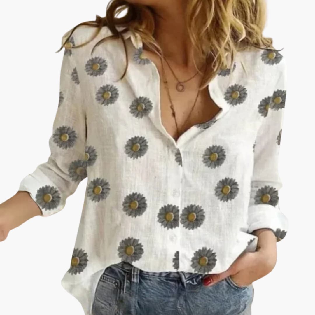 Women's Long Sleeve Blouse Polka Dot Woven