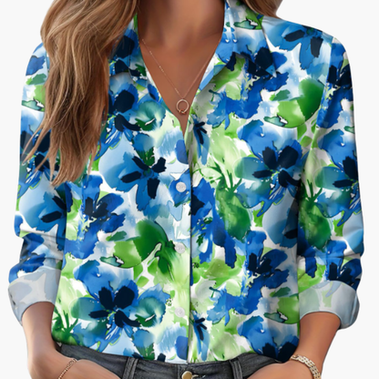 Women's Long Sleeve Polyester Blouse