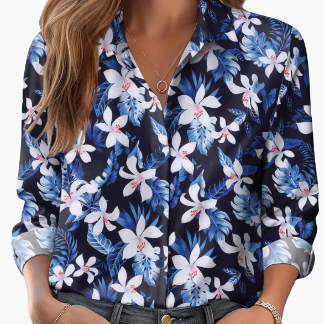 Women's Long Sleeve Polyester Blouse - VibreMode