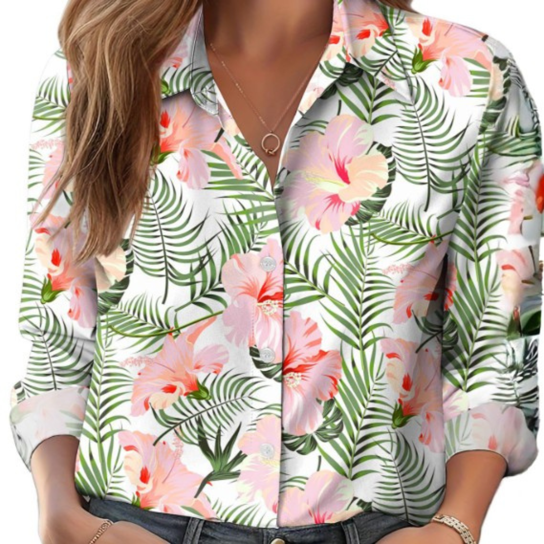 Women's Long Sleeve Polyester Blouse