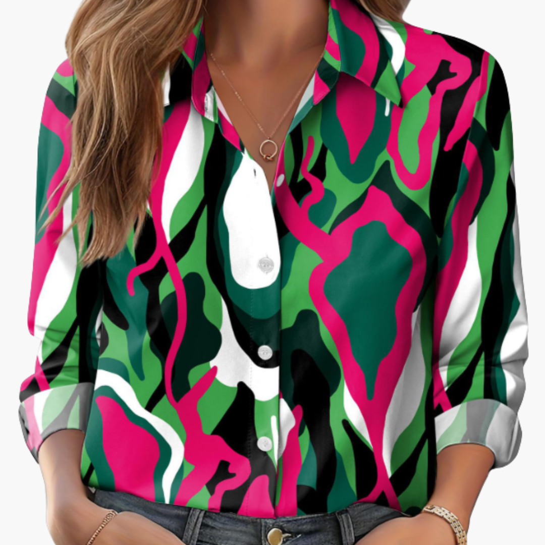 Women's Long Sleeve Polyester Blouse