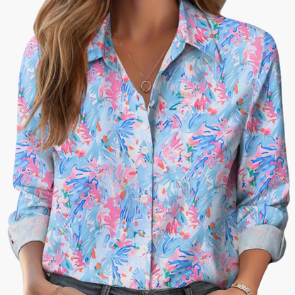 Women's Long Sleeve Polyester Blouse