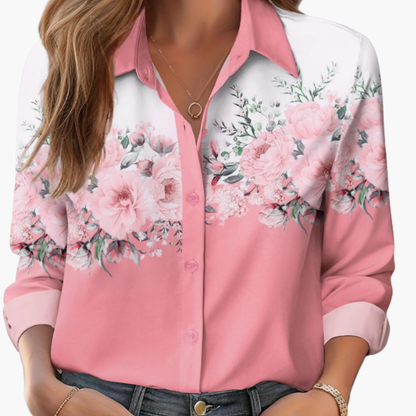 Women's Long Sleeve Polyester Blouse