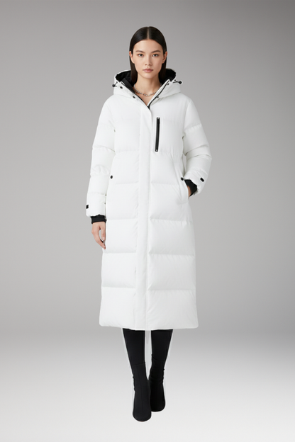 Women's Long Quilted Puffer Coat With Hood