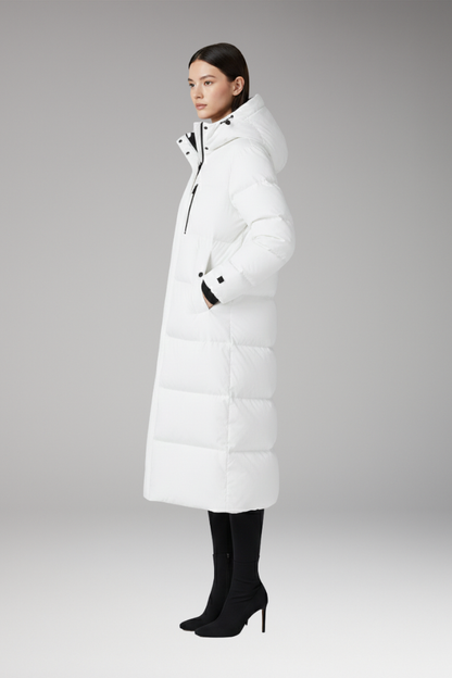 Women's Long Quilted Puffer Coat With Hood