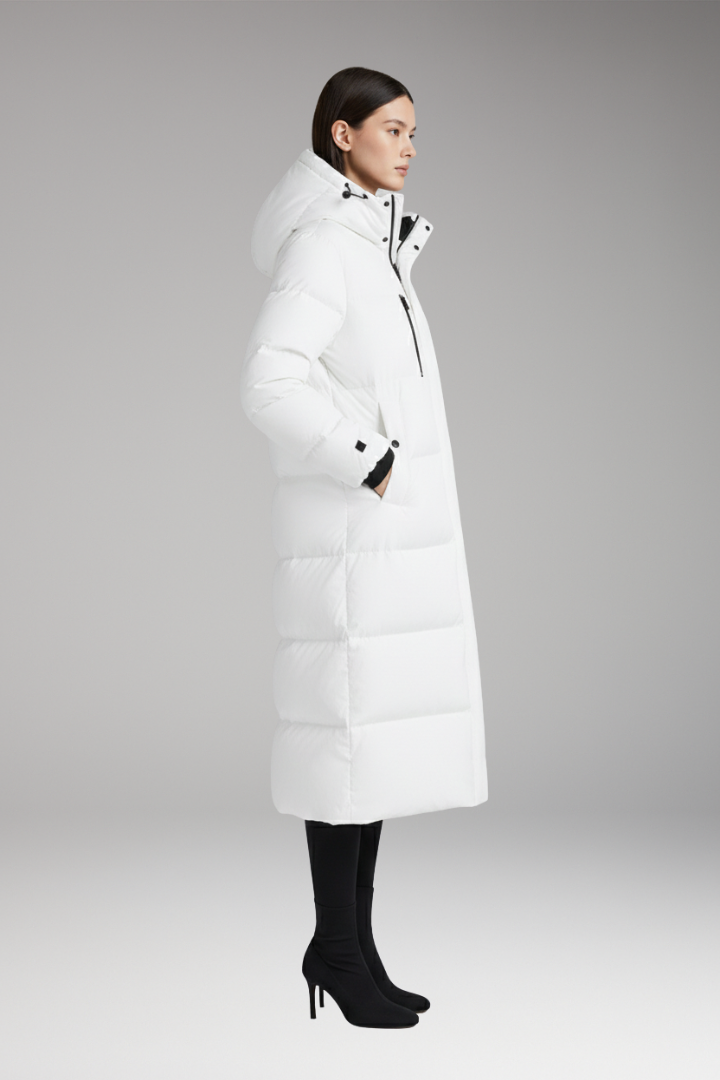Women's Long Quilted Puffer Coat With Hood