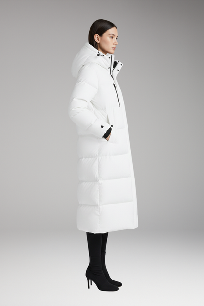 Women's Long Quilted Puffer Coat With Hood