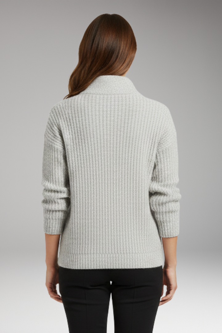 Women's V-Neck Half-Zip Pullover Sweater