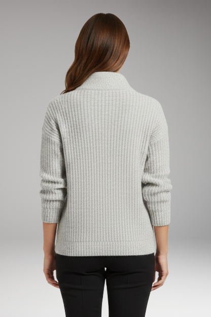 Women's V-Neck Half-Zip Pullover Sweater