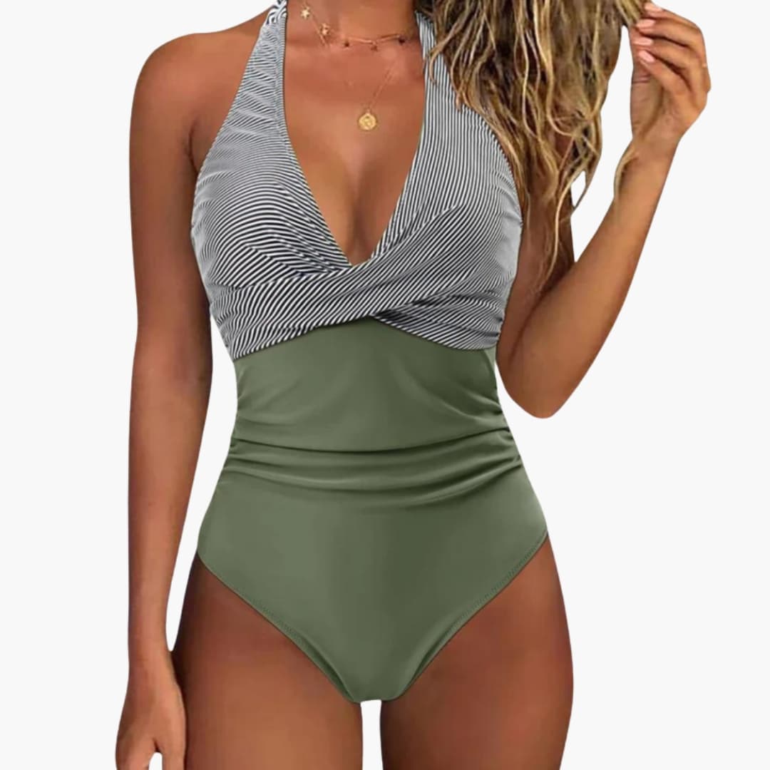 Women's Push-Up One-Piece Swimsuit Adjustable Strap - VibreMode