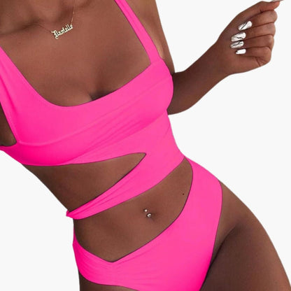 Women's Push Up Swimsuit Padded One Piece Adjustable Straps