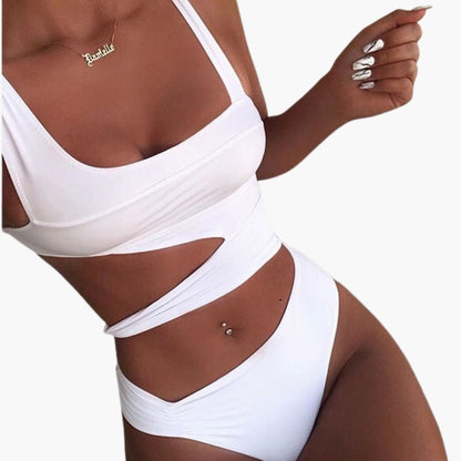Women's Push Up Swimsuit Padded One Piece Adjustable Straps