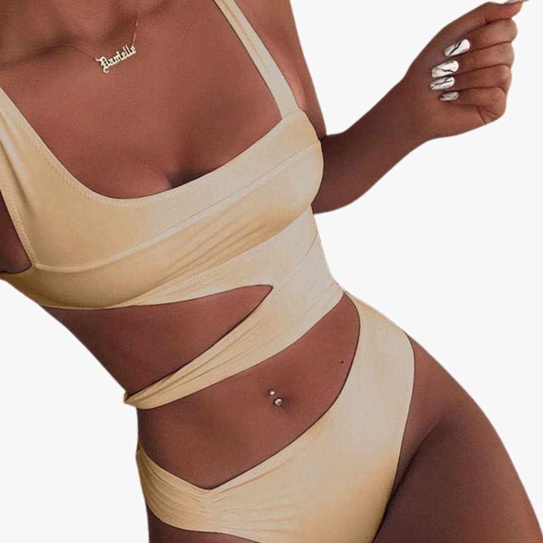 Women's Push Up Swimsuit Padded One Piece Adjustable Straps