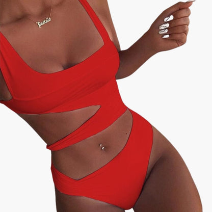 Women's Push Up Swimsuit Padded One Piece Adjustable Straps