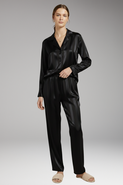 Women's Pyjama Set Button Shirt Straight Trousers