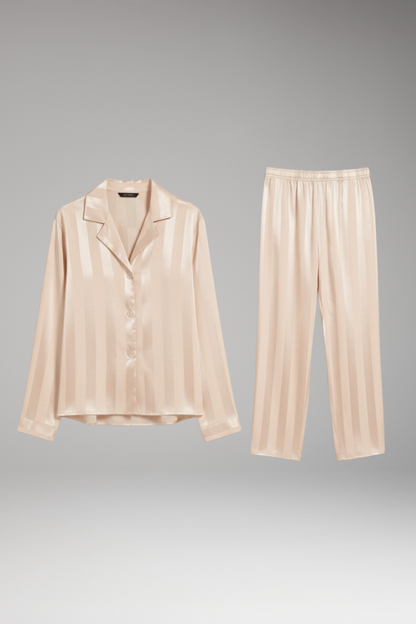 Women's Pyjama Set Button Shirt Straight Trousers - VibreMode