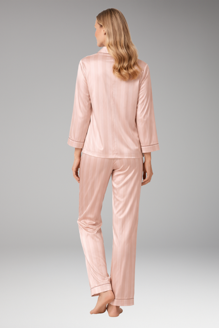 Women's Pyjama Set Button Straight Pants